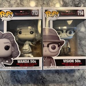 Funko Pop! Wanda 50s #713 & Vision 50s #714 WandaVision